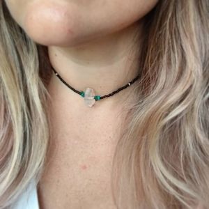 Quartz & Turquoise Choker necklace